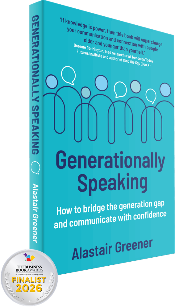 Generationally Speaking, the book by Alastair Greener, Business Book Awards 2026 finalist